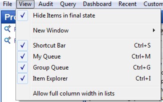 Menu-View-Hide Items