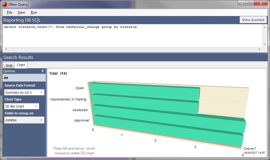 reporting db chart - summary 1 col chart