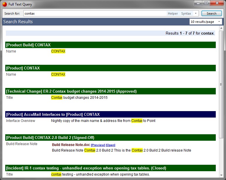Full Text Query