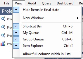 Menu-View-Hide Items
