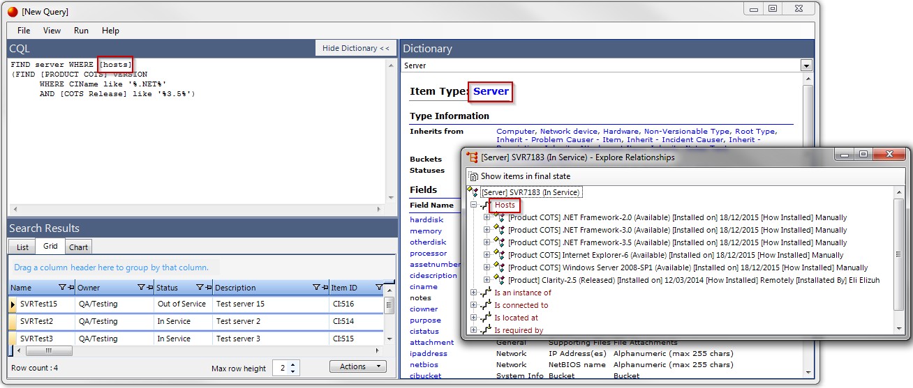 CQL Syntax Find Link
